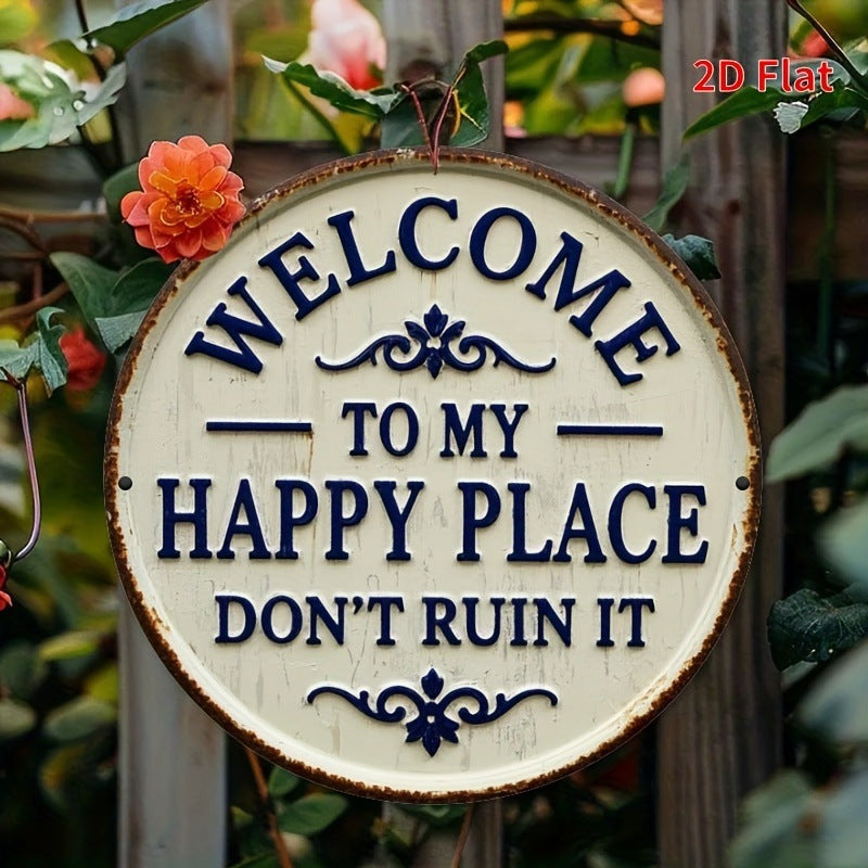 ✨Happy Place – Vintage Statement Metal Sign