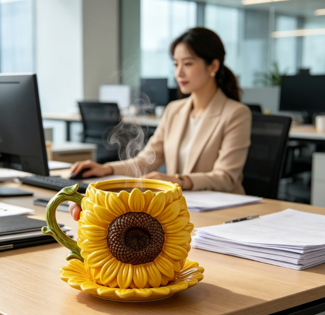 The Blooming Mug | 3D Floral Ceramic Cup – Drink. Decorate. Delight.