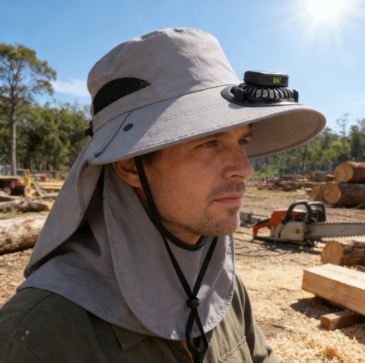 The Solar Cooling Hat | Wide Brim + Built-in Fans – Perfect for Gardening, Greenhouse, Picking & Outdoor Work