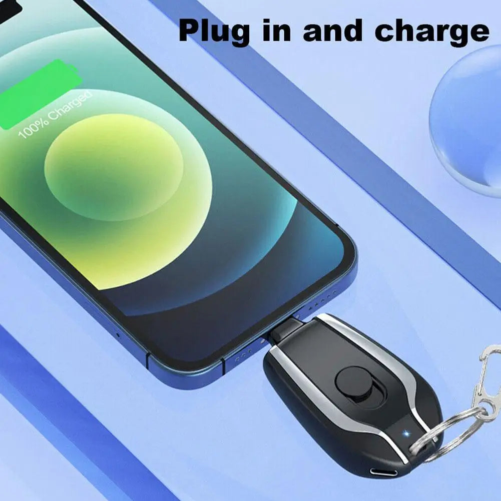 Multi-Functional Mini Keychain Power Bank | Portable Emergency Charger with Built-in Retractable Plug