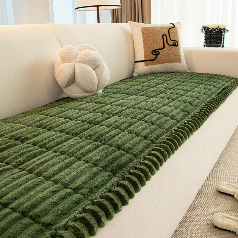 Plush Quilted Non-Slip Sofa Protector Cover for Pets