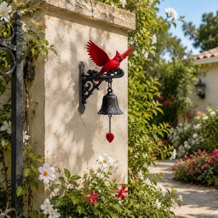 Redbird Garden Bell – Resin Craft Doorbell & Garden Decor