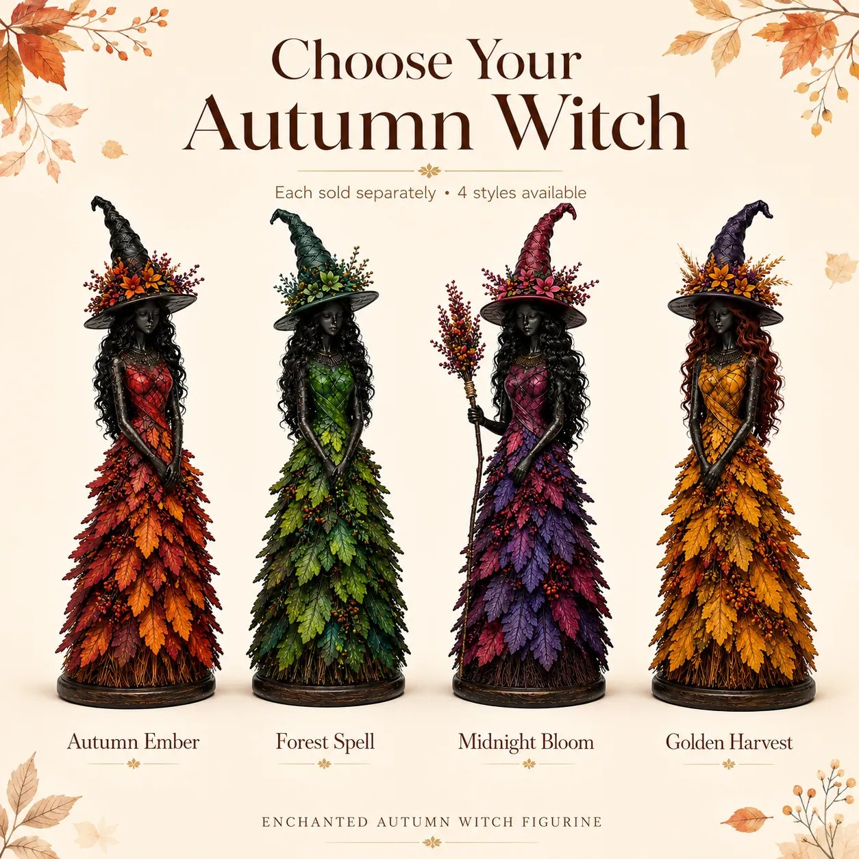 💥LAST DAY: 50% OFF - 🧙 Enchanted Autumn Witch Figure
