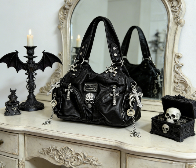 The Rebel Rider | Handcrafted Vintage Leather Goth Bag for Everyday Edge
