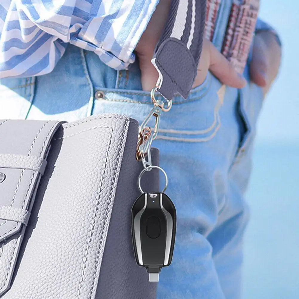 Multi-Functional Mini Keychain Power Bank | Portable Emergency Charger with Built-in Retractable Plug