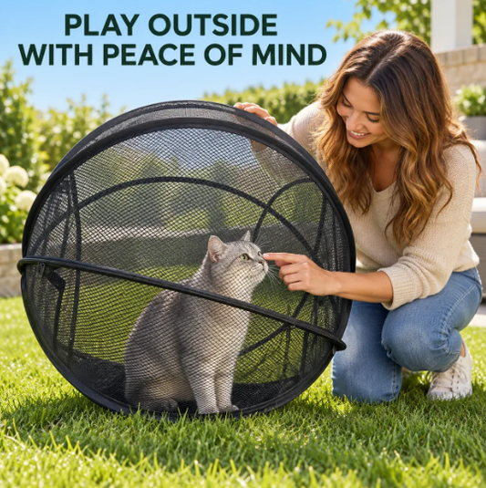 Rolling Cat Tent – Portable Panoramic Outdoor Enclosure & Rolling Cat Sphere