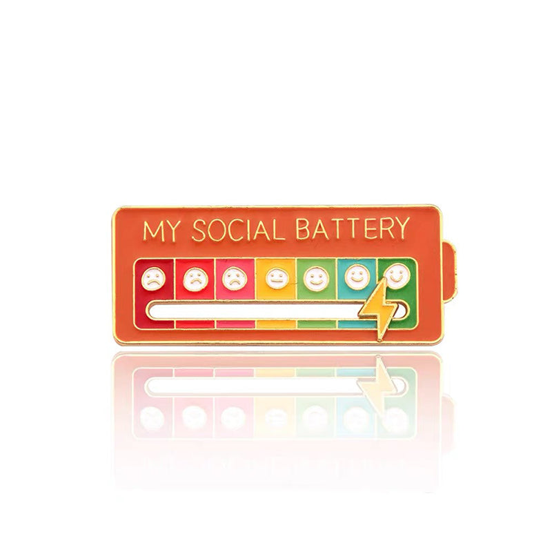 Sliding Mood Pin / Personalized Social Power Badge