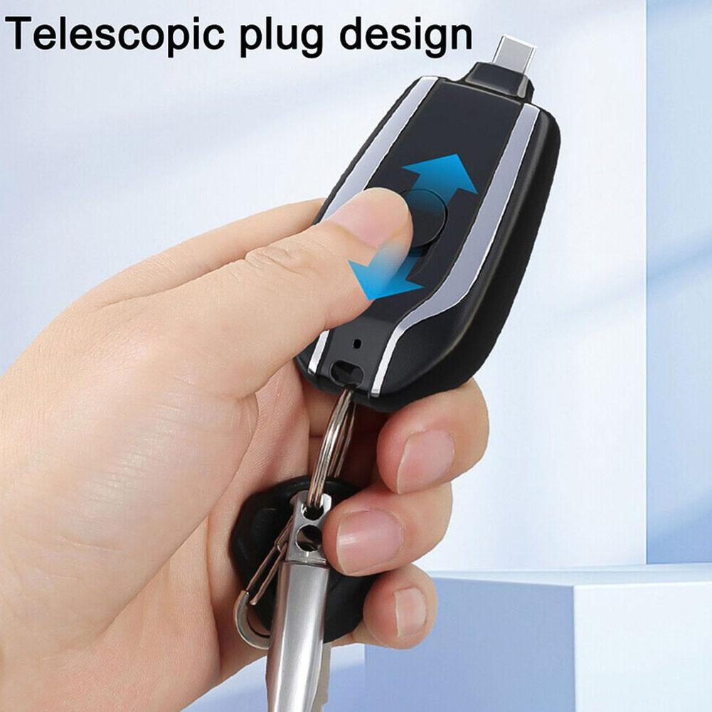 Multi-Functional Mini Keychain Power Bank | Portable Emergency Charger with Built-in Retractable Plug