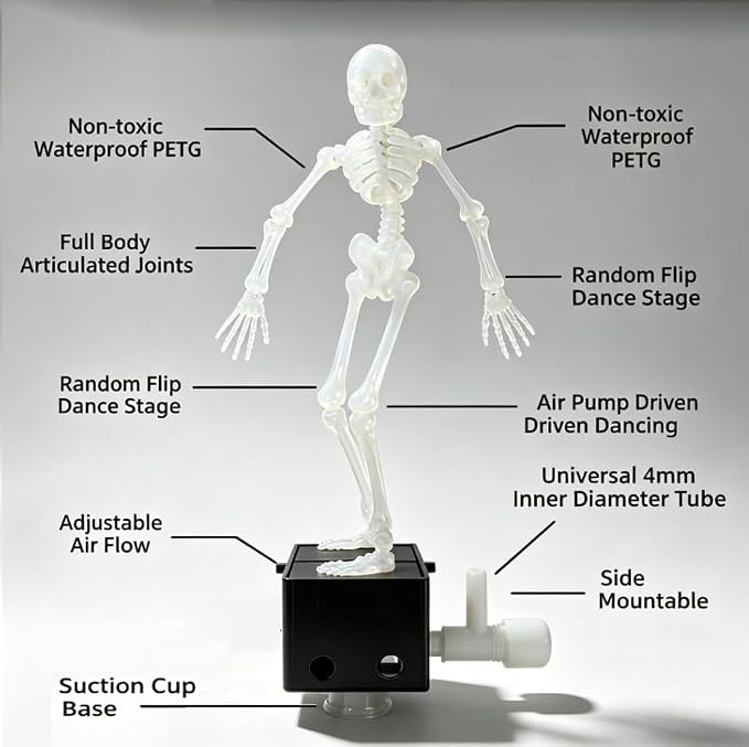 Aquarium Dancing Skeleton Bubbler Decoration