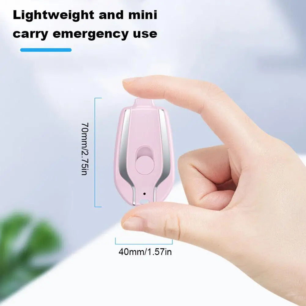 Multi-Functional Mini Keychain Power Bank | Portable Emergency Charger with Built-in Retractable Plug