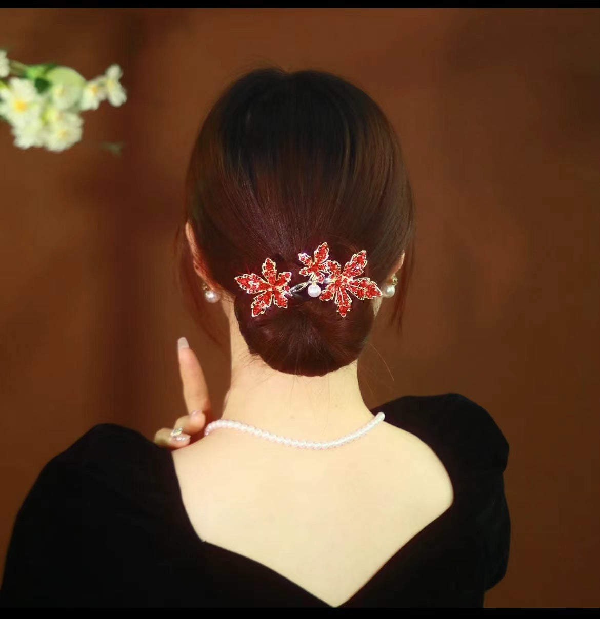 Platinum Plated Zirconia Butterfly Clip / Stylish Hair Clip