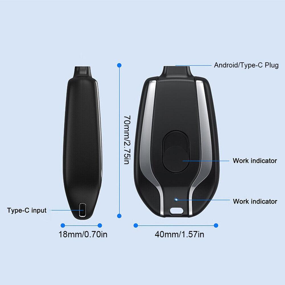 Multi-Functional Mini Keychain Power Bank | Portable Emergency Charger with Built-in Retractable Plug