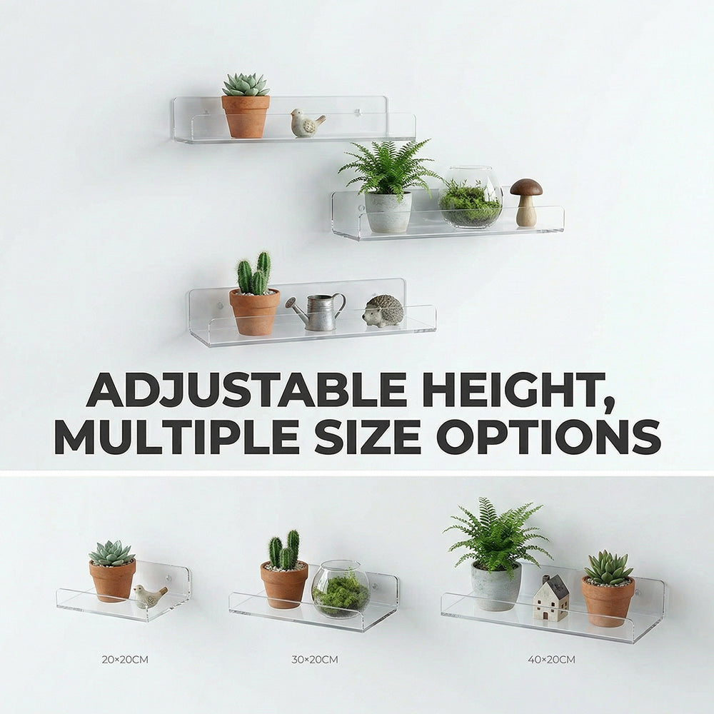 ✨No Drill Acrylic U-Shaped  Wall Shelf