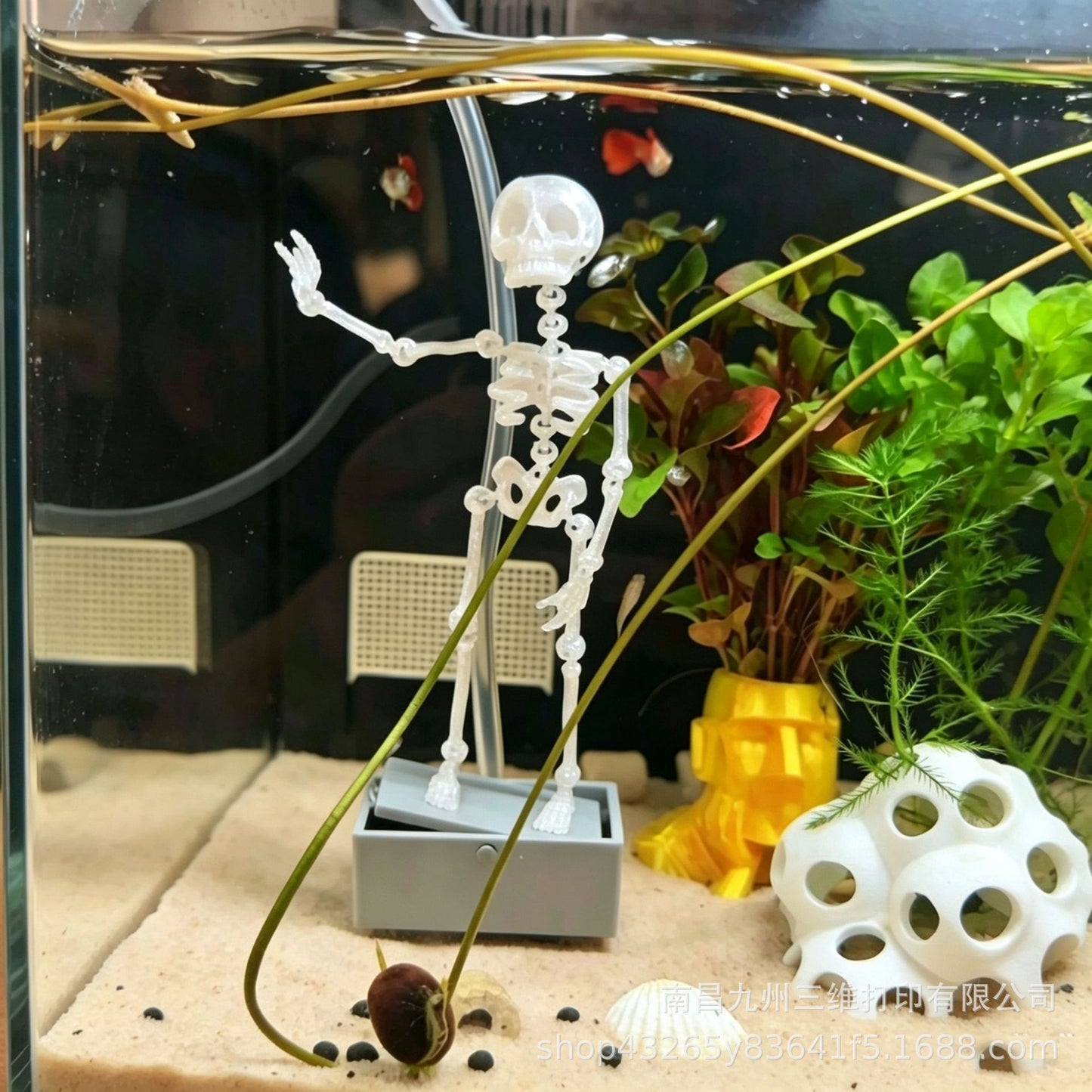 Aquarium Dancing Skeleton Bubbler Decoration
