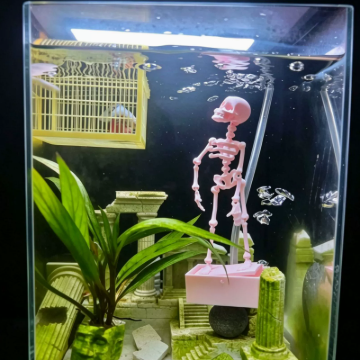 Aquarium Dancing Skeleton Bubbler Decoration