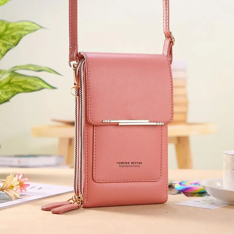👜📱 Simple and elegant touchscreen phone bag for women, designed to be worn over the shoulder.