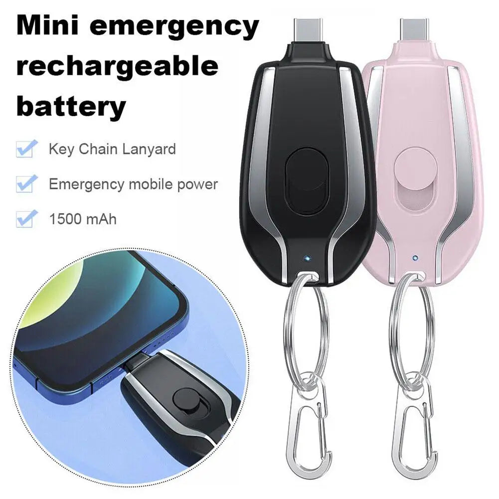 Multi-Functional Mini Keychain Power Bank | Portable Emergency Charger with Built-in Retractable Plug