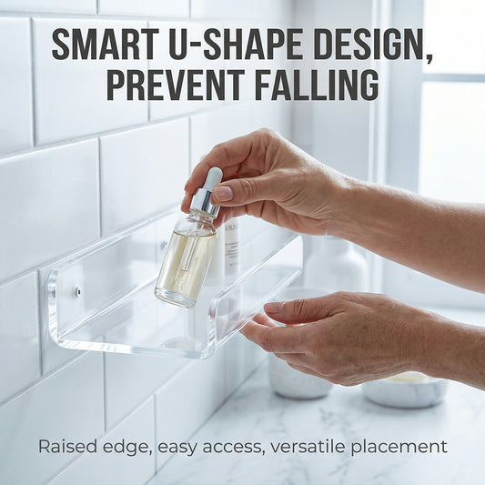 ✨No Drill Acrylic U-Shaped  Wall Shelf