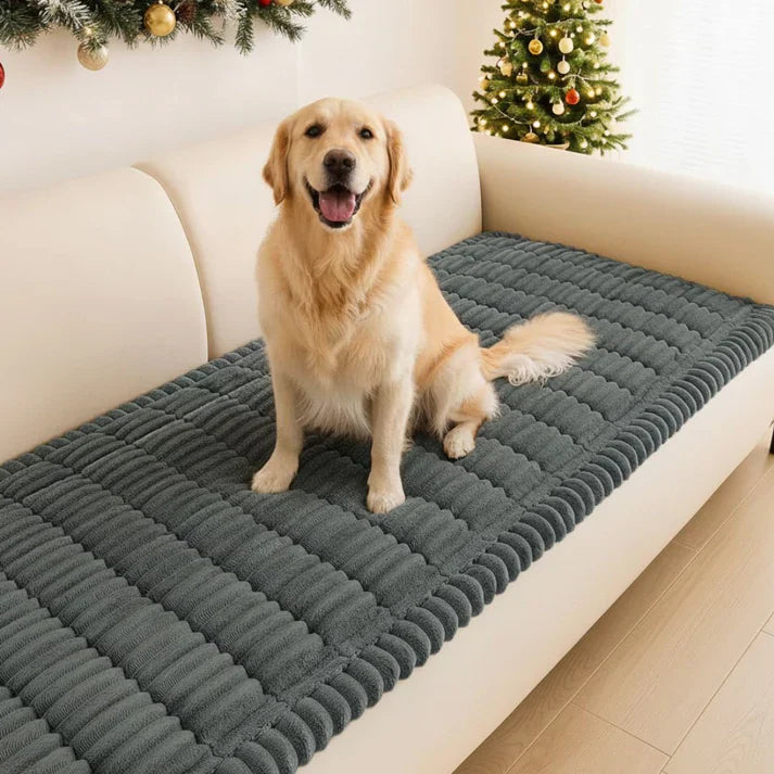 Plush Quilted Non-Slip Sofa Protector Cover for Pets