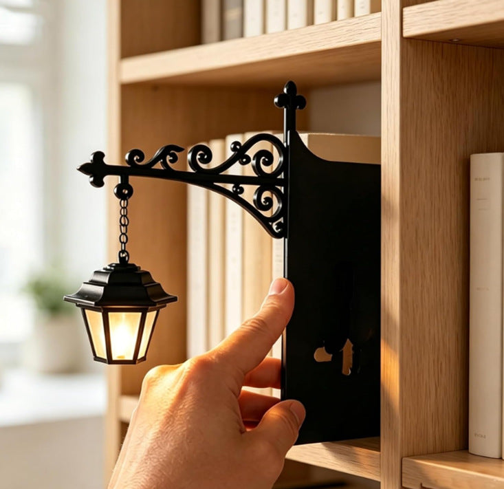Library Lantern Decorative Bookshelf Lighting | Vintage Book Nook LED Lamp