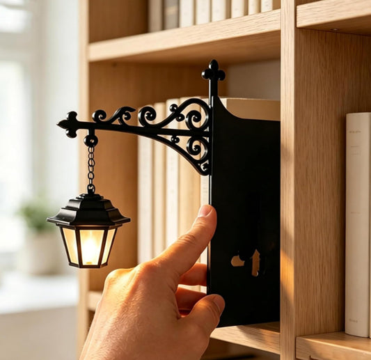 Library Lantern Decorative Bookshelf Lighting | Vintage Book Nook LED Lamp