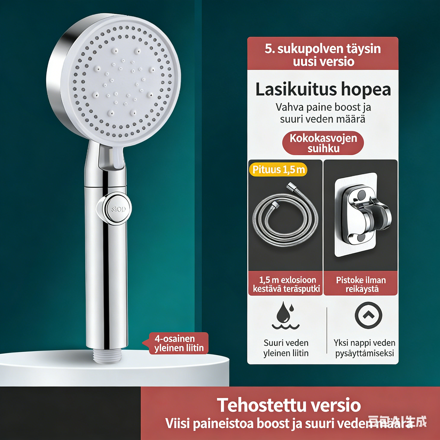 Pressurized Shower Head / Powerful Energy Saving Shower for Bathroom