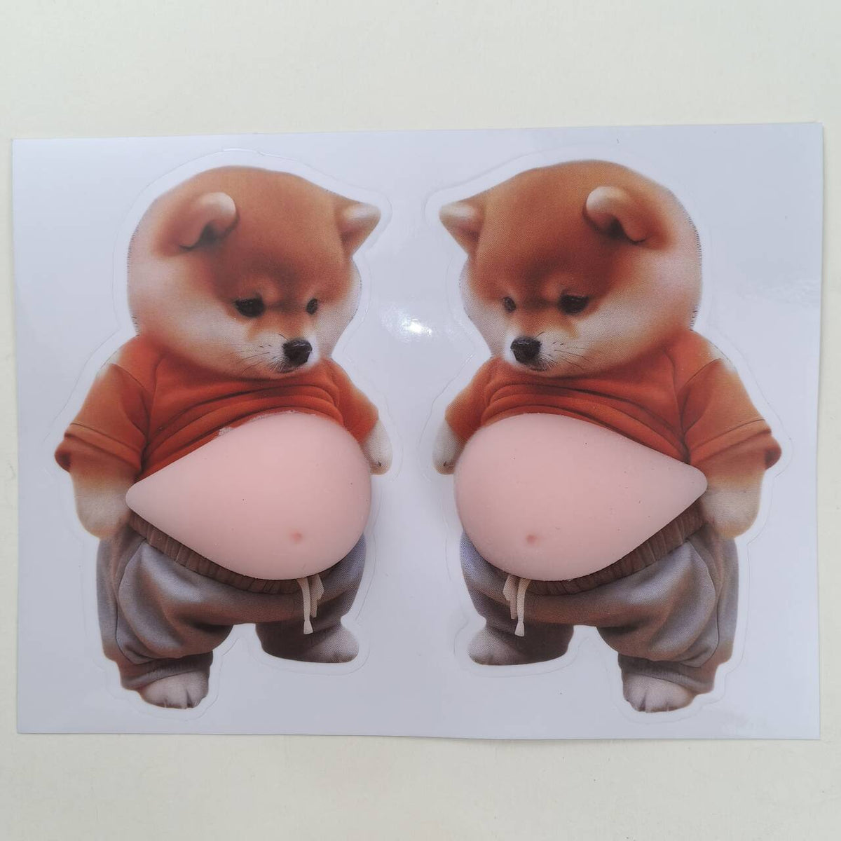 Chubby Shiba Inu & Corgi Silicone Anti-Collision Stickers – Soft Squishy Decorative Protectors