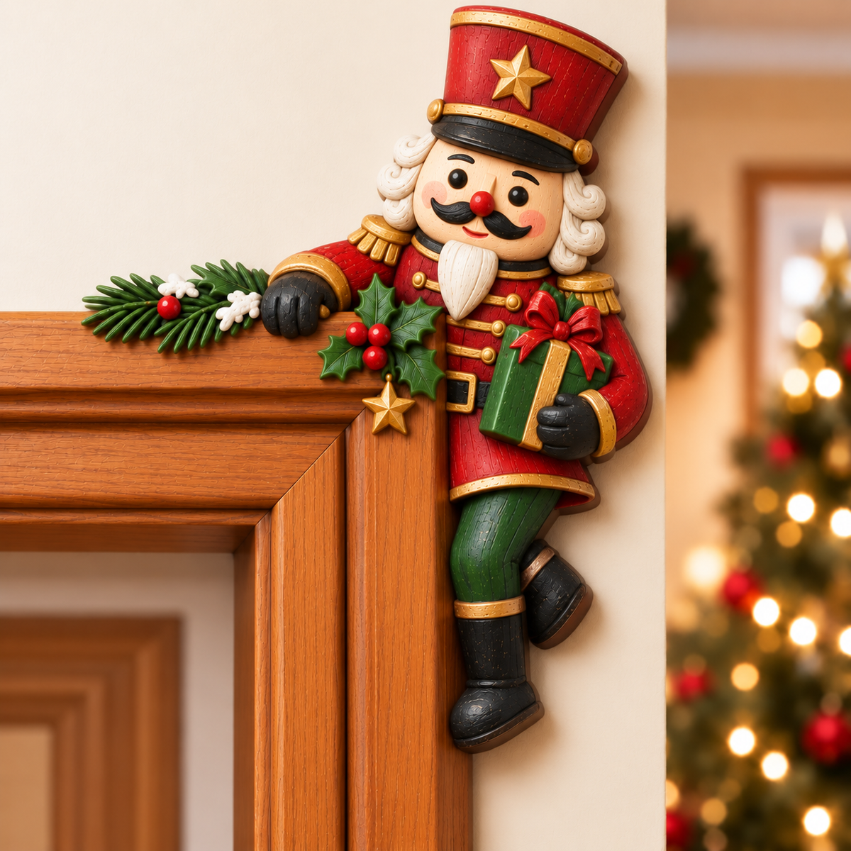 Christmas decoration for the corner of the door frame