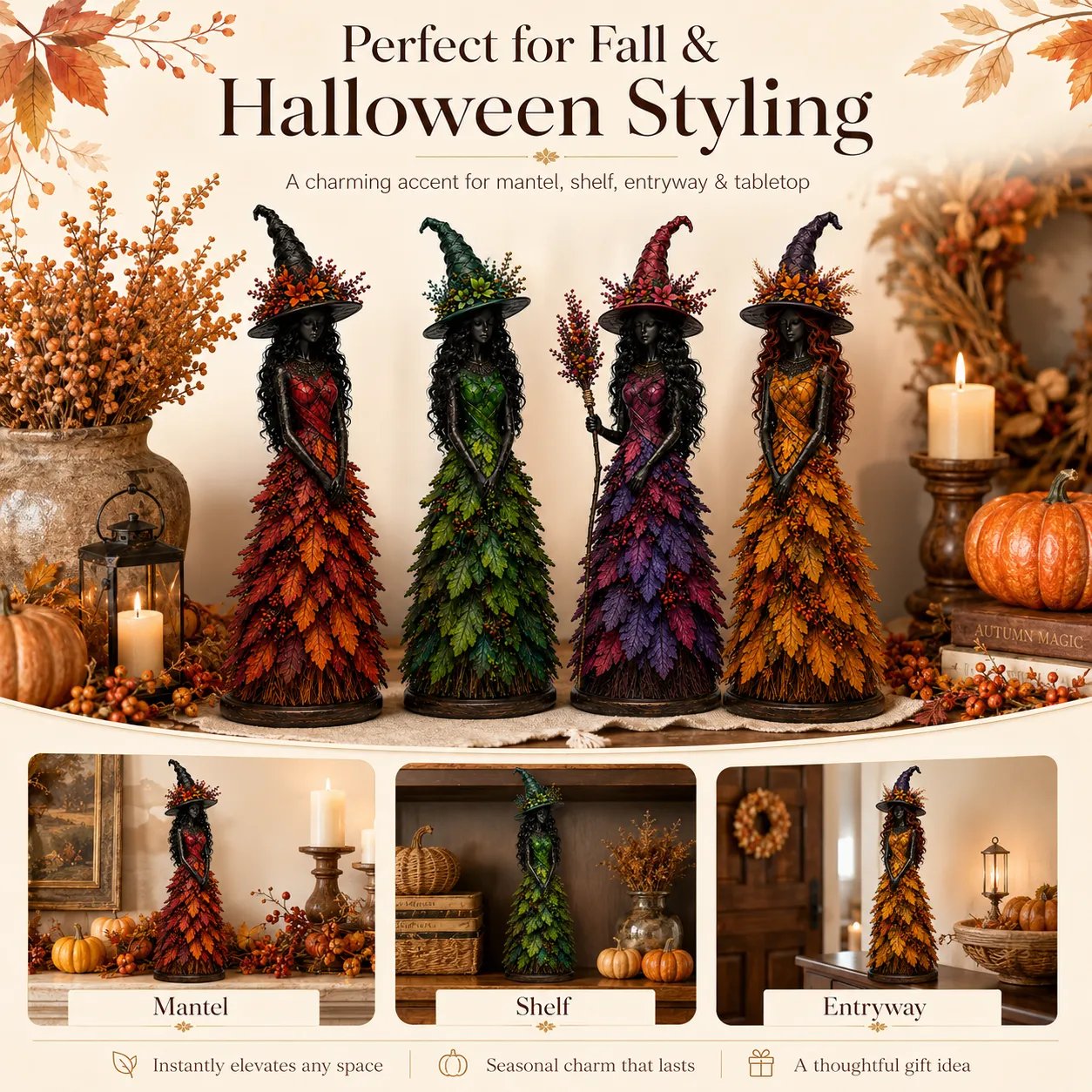 💥LAST DAY: 50% OFF - 🧙 Enchanted Autumn Witch Figure