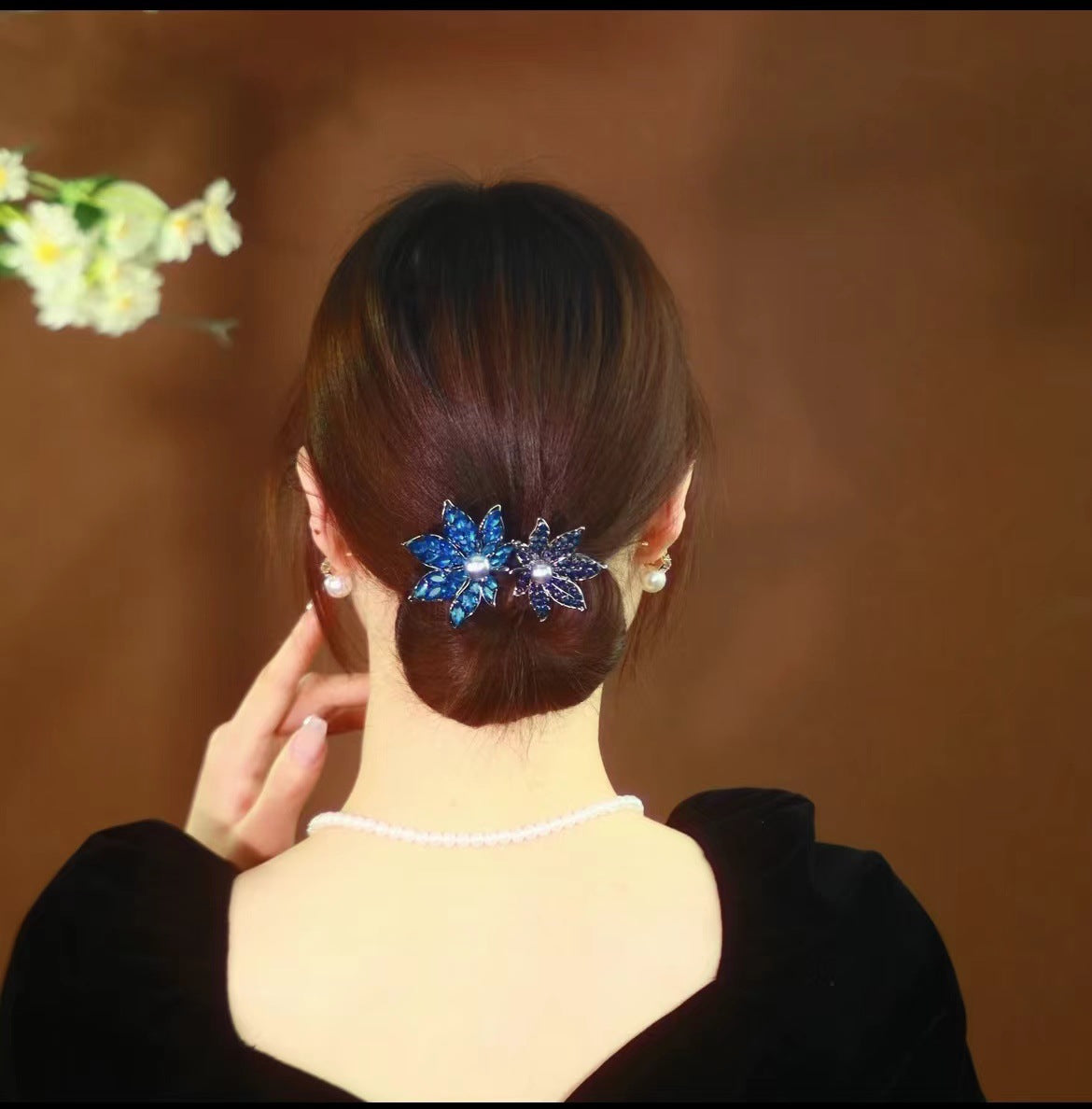 Platinum Plated Zirconia Butterfly Clip / Stylish Hair Clip