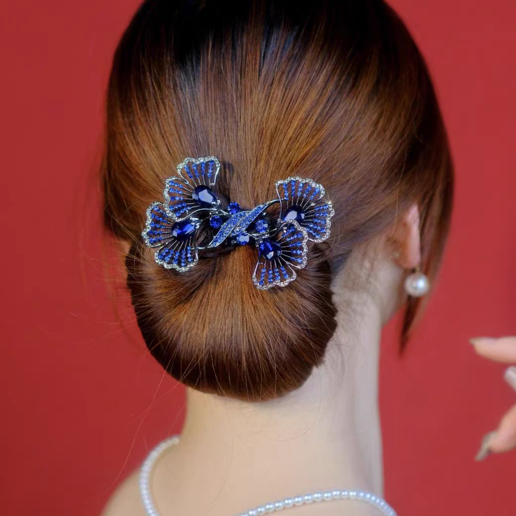 Platinum Plated Zirconia Butterfly Clip / Stylish Hair Clip