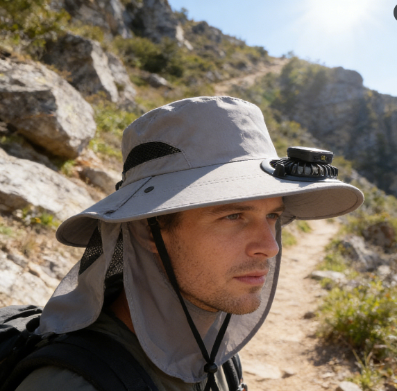 The Solar Cooling Hat | Wide Brim + Built-in Fans – Perfect for Gardening, Greenhouse, Picking & Outdoor Work