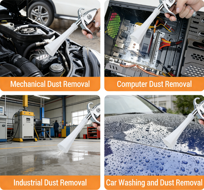 Tornado Cleaning Gun-2-in-1 Air Blaster Gun with Brush