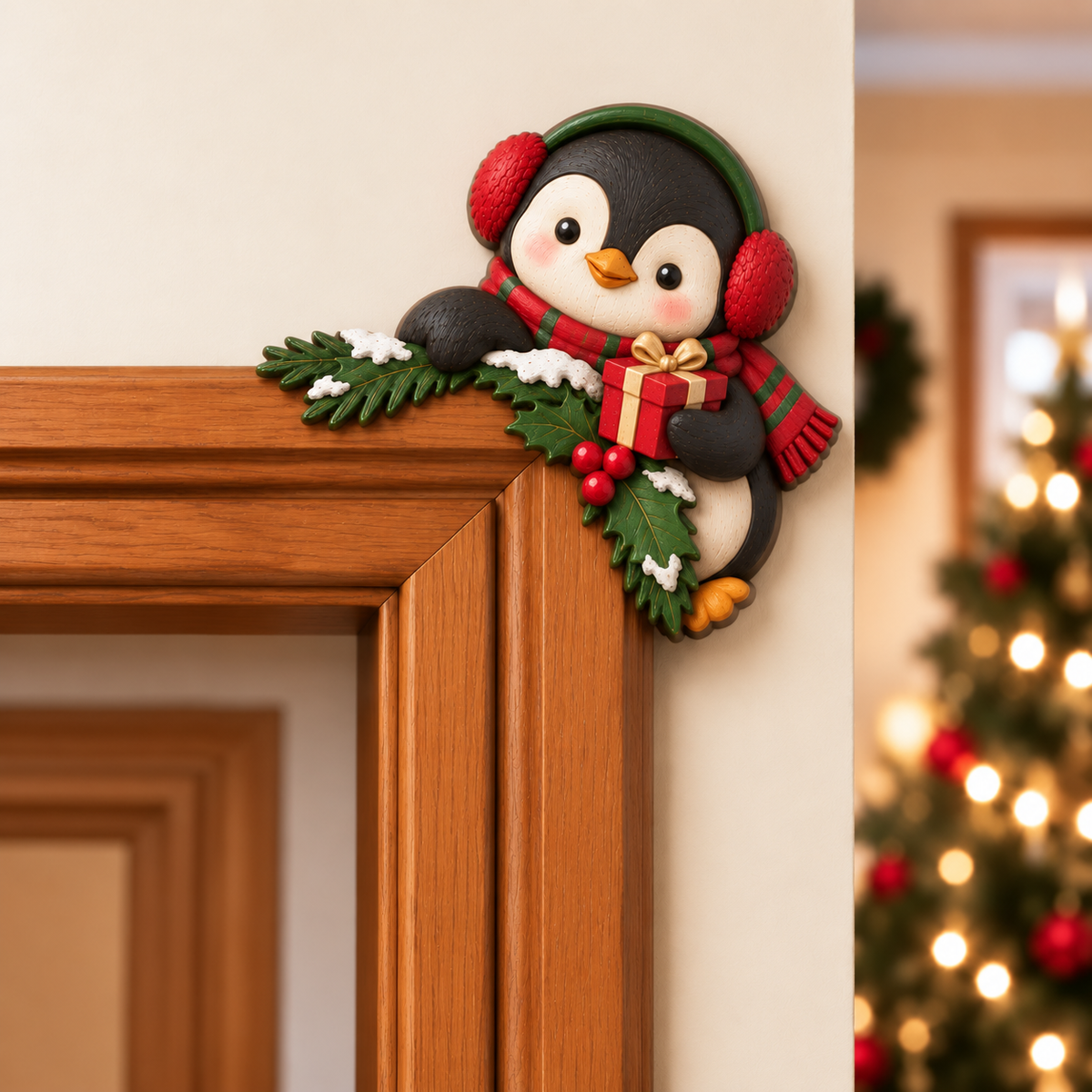 Christmas decoration for the corner of the door frame