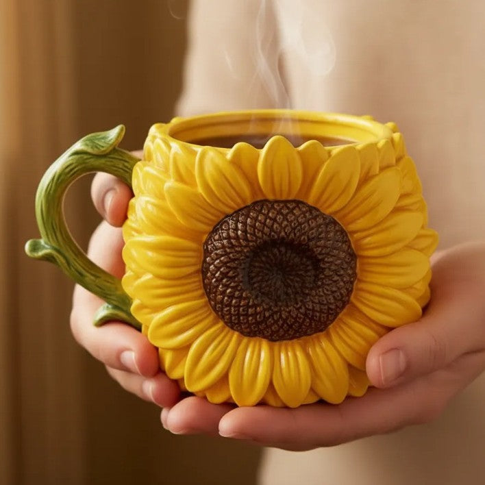 The Blooming Mug | 3D Floral Ceramic Cup – Drink. Decorate. Delight.