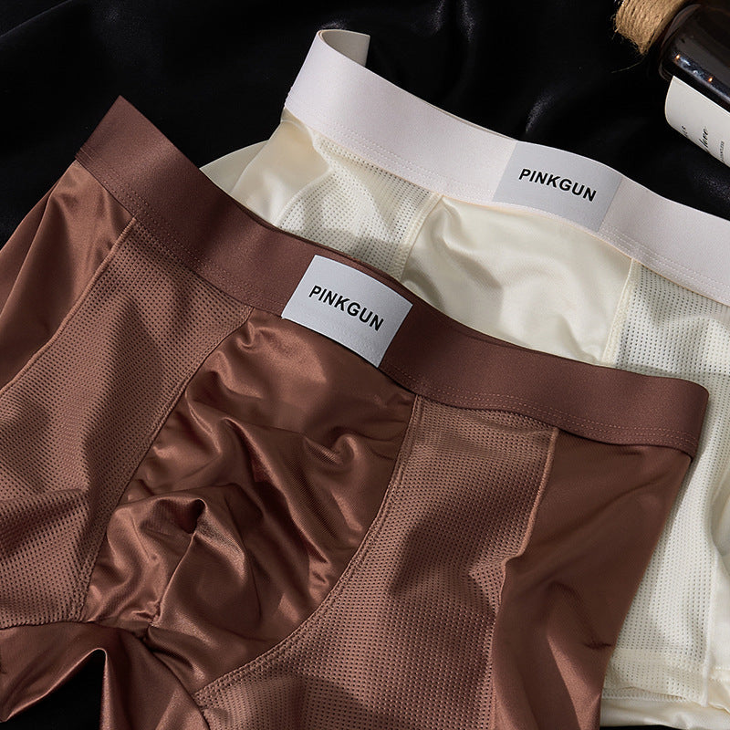 Stay Cool. Stay Fresh. All Day Long. | Men's Antibacterial Ice Silk Boxers – Breathable Mesh, Silky-Smooth Feel, Summer Essentials