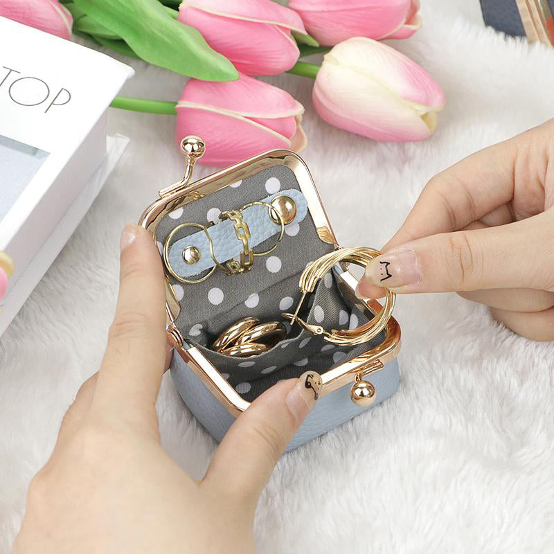 Mini jewelry box made of genuine leather