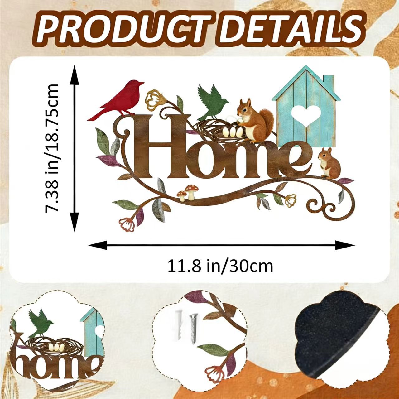 The "HOME" Birdhouse | Iron Art Wall Decor – Rustic Charm for Garden, Porch & Living Room