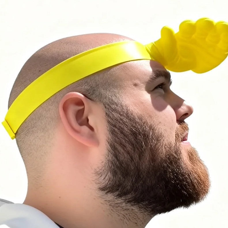 High Five the Sun | Hand-Shaped Funny Visor – Yellow Novelty Headband for Outdoor Sports, Party, Cosplay