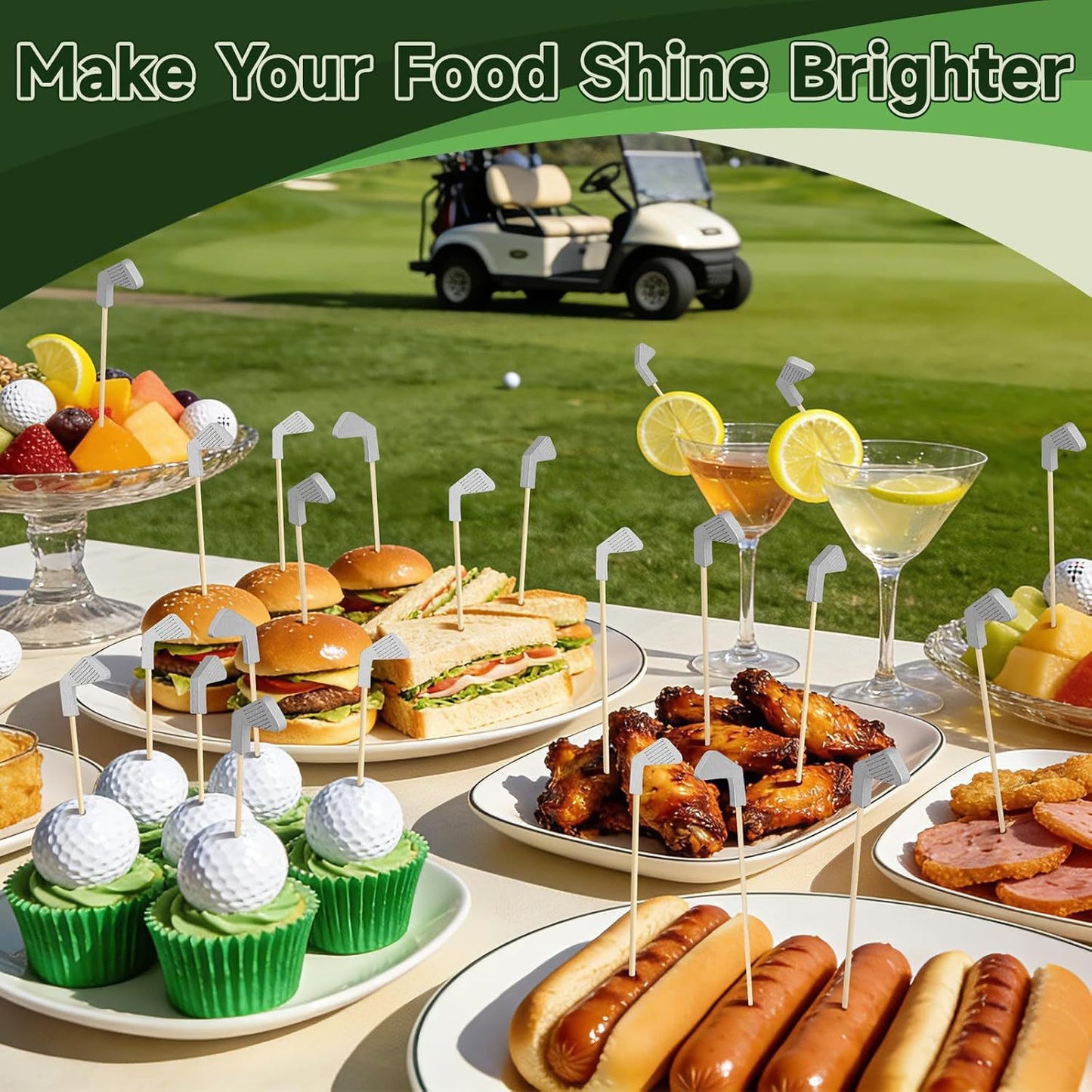 The Golfer's Cocktail Pick | Reusable Stainless Steel Drink & Appetizer Skewers