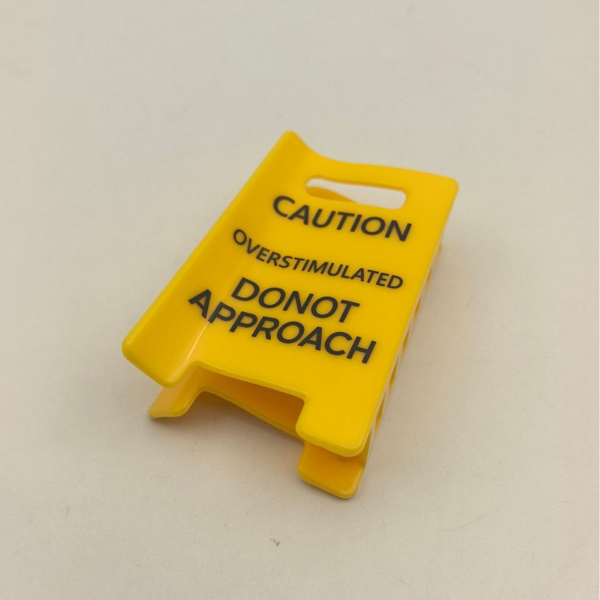 "Warning of Overexcitement" Yellow Shark Clip / Large Hair Clip for Thick Hair