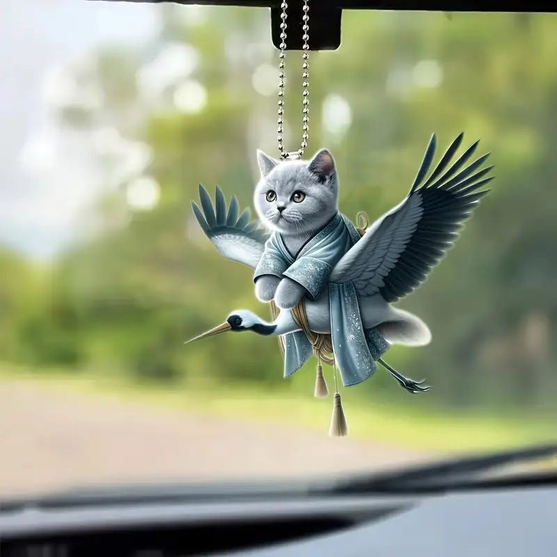 The Couple Cat Pendant | 2D Acrylic Car Charm – Cute Gift for Your Favorite Human
