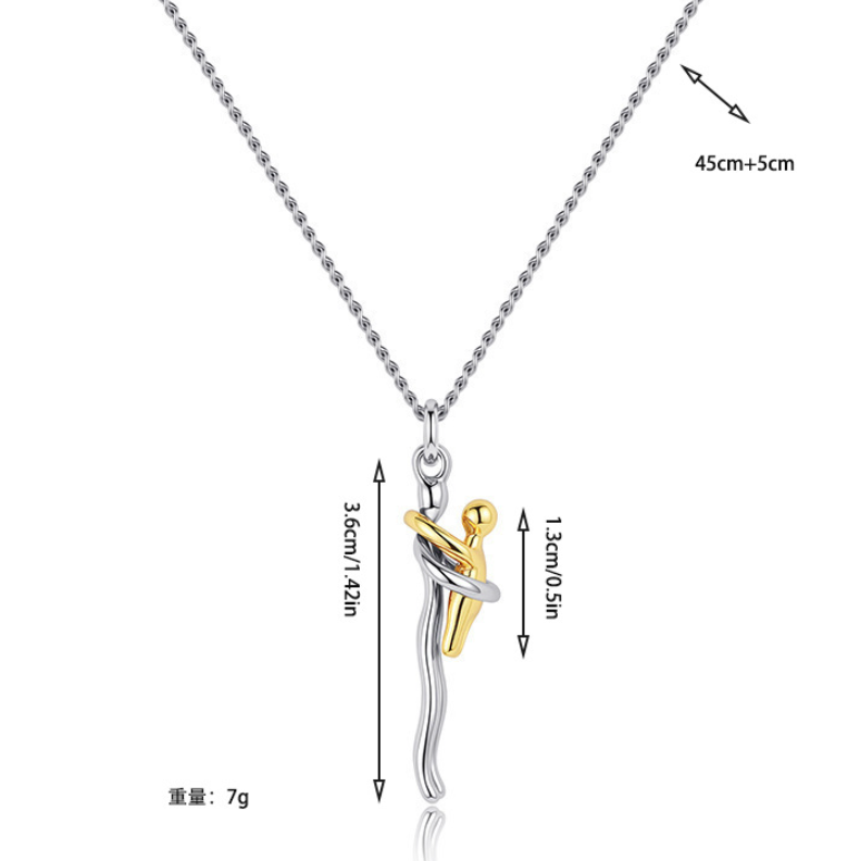 Mother Child Embrace Pendant Necklace | Parent Kid Holding Hands Charm – Sentimental Gift for Mother's Day Father's Day