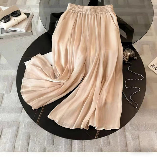 Glass Bead Gold Thread Wide Leg Culottes