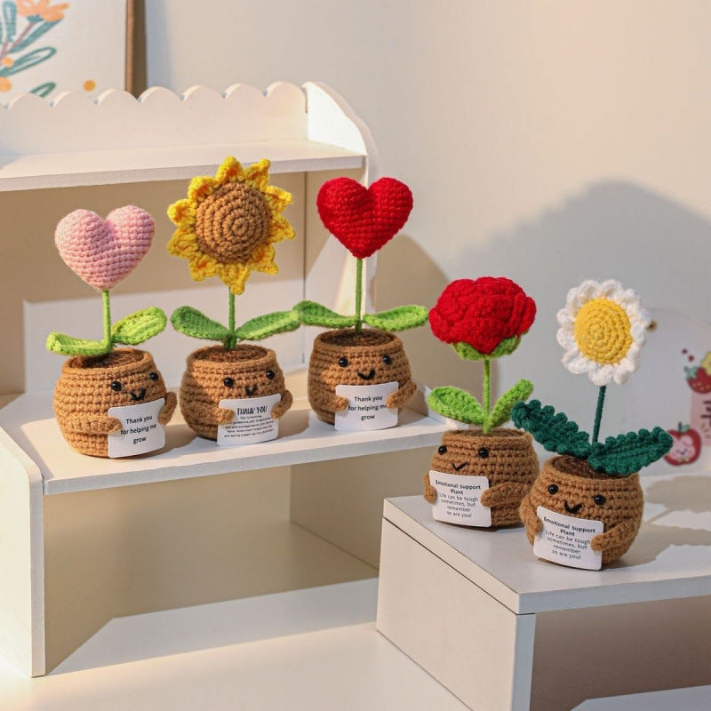 🌱Handmade Crochet Emotional Support Plant Potted