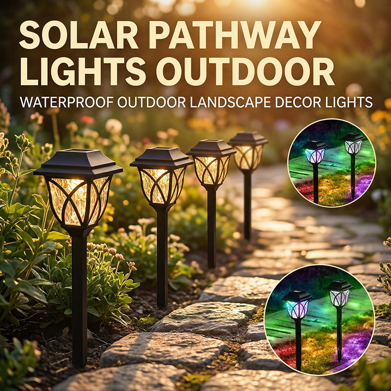 ☀️Solar Pathway Lights Outdoor/Waterproof Solar Garden Lights