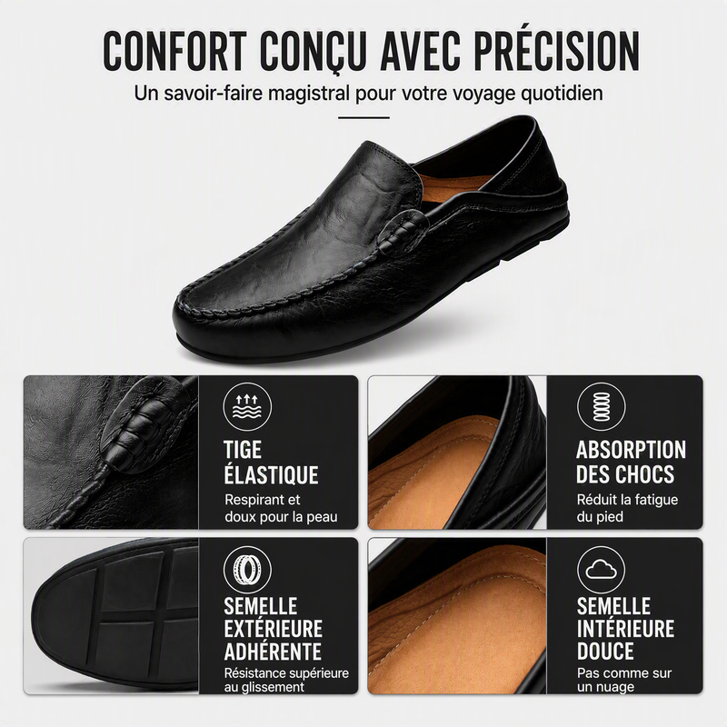 Handmade leather loafers for men, Milanese style
