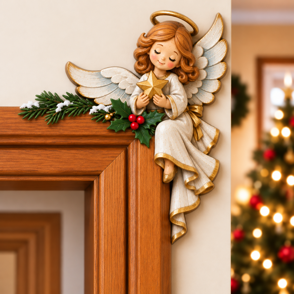 Christmas decoration for the corner of the door frame