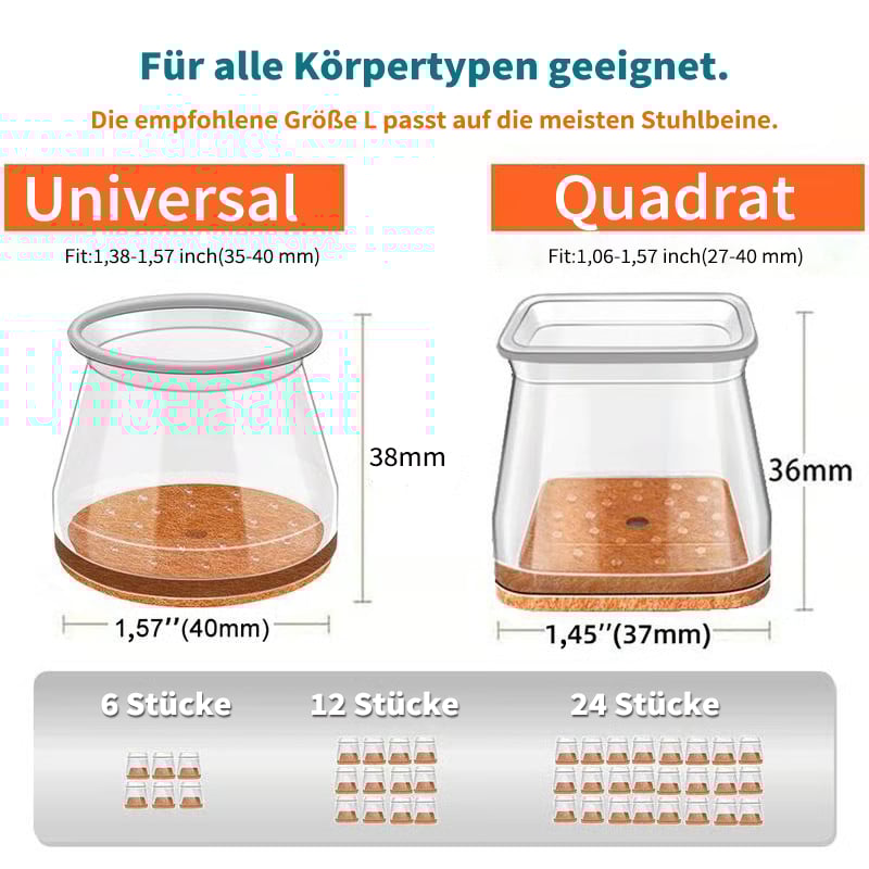 ✨ Universal rubber chair leg protectors – Suitable for all chair leg shapes, scratch-resistant and wear-resistant, the ultimate solution for protecting your floors.