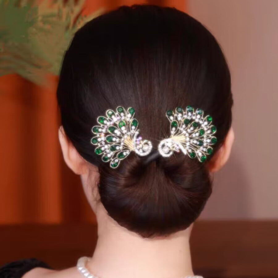 Platinum Plated Zirconia Butterfly Clip / Stylish Hair Clip